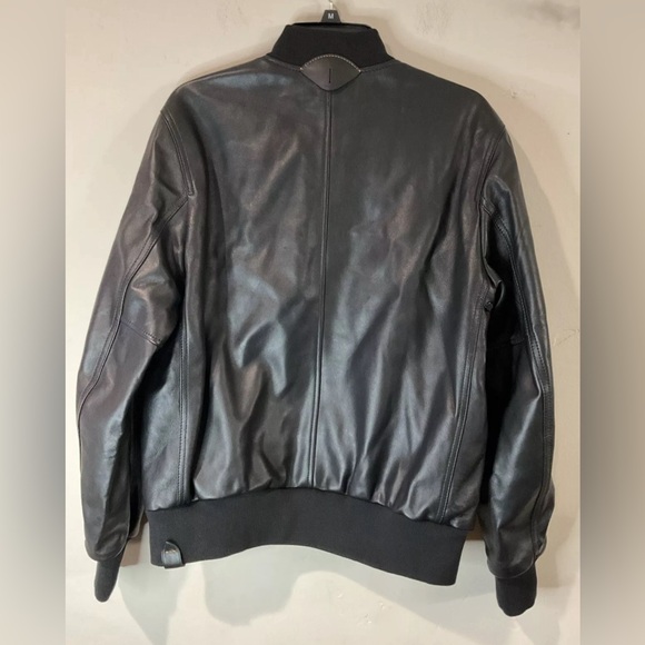 COACH Men’s MA-1 Jacket Lamb Leather Black Bomber Biker Sz S NWT - Picture 6 of 11